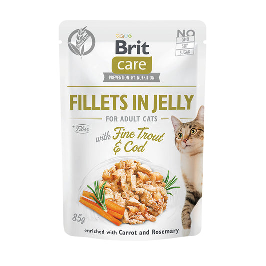 Brit Care Fillets in Jelly mit Forelle & Kabeljau 85g