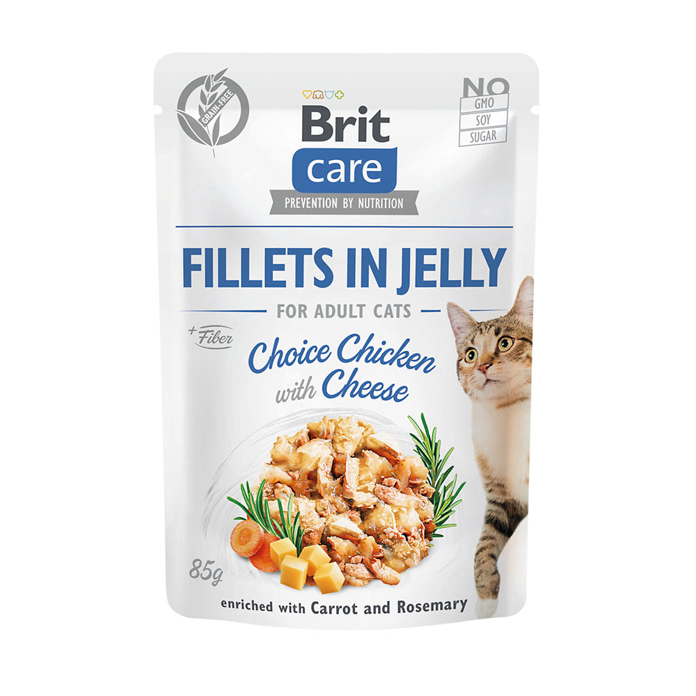 Brit Care Fillets in Jelly mit Geflügeln & Käse 85g