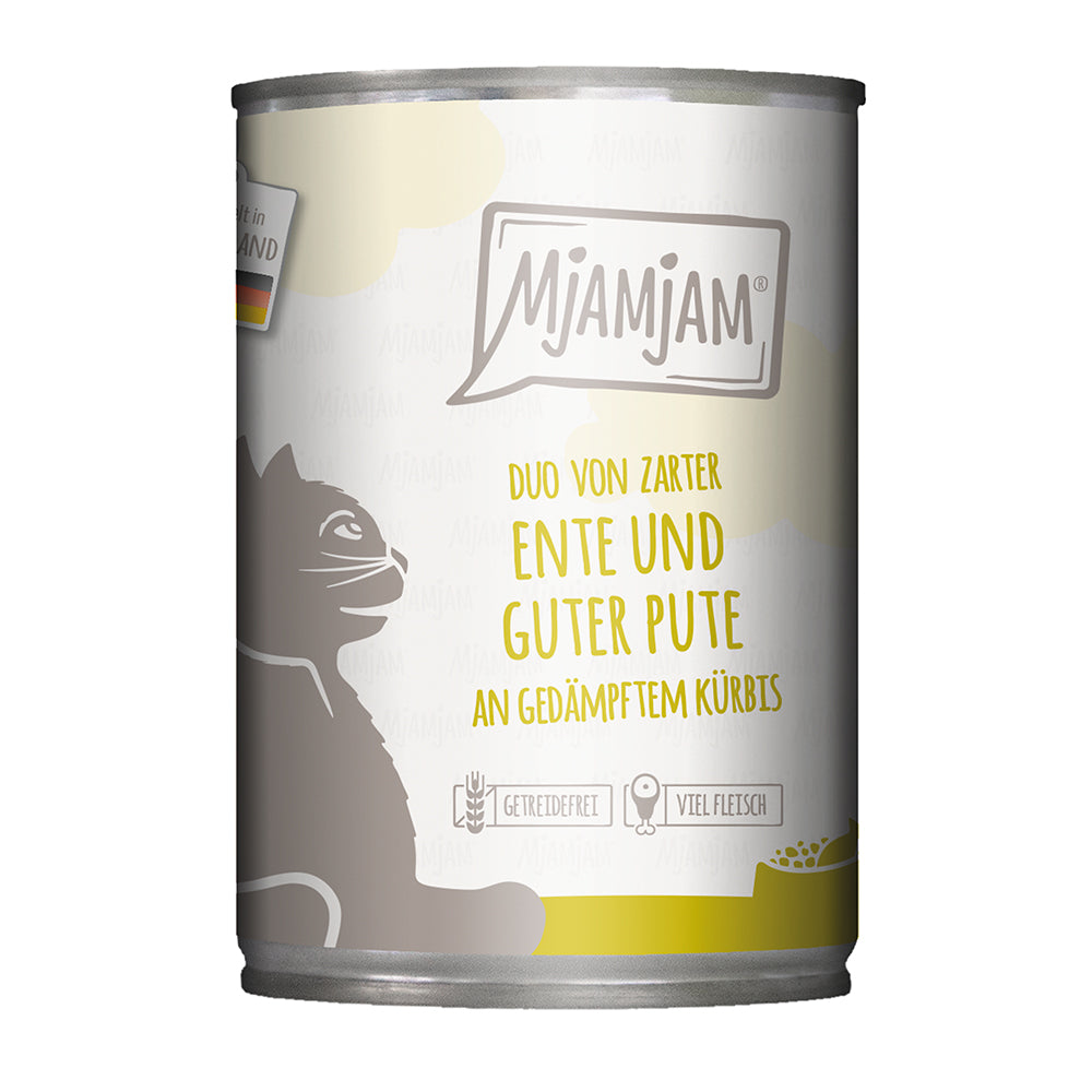 MjAMjAM DUO von zarter Ente & guter Pute an gedämpftem Kürbis 400g