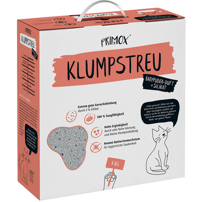 Primox Katzenstreu Babypuderduft + Silikat 8kg