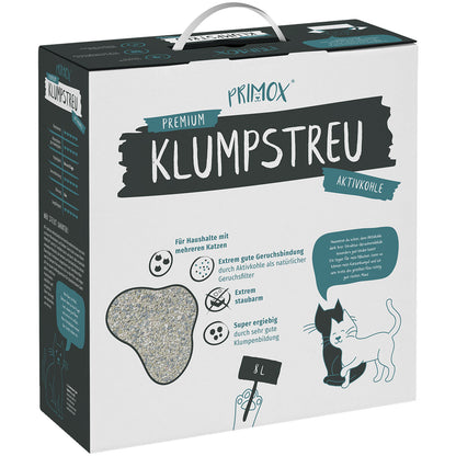 Primox Premium Katzenstreu Aktivkohle 8L